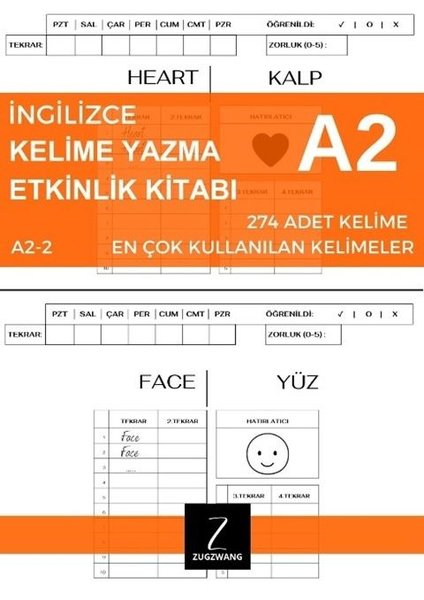 KolektifDil Bilimi - Etimolojiİngilizce Kelime Yazma Etkinlik Kitabı A2 - 2 En Çok Kullanılan Kelimeler