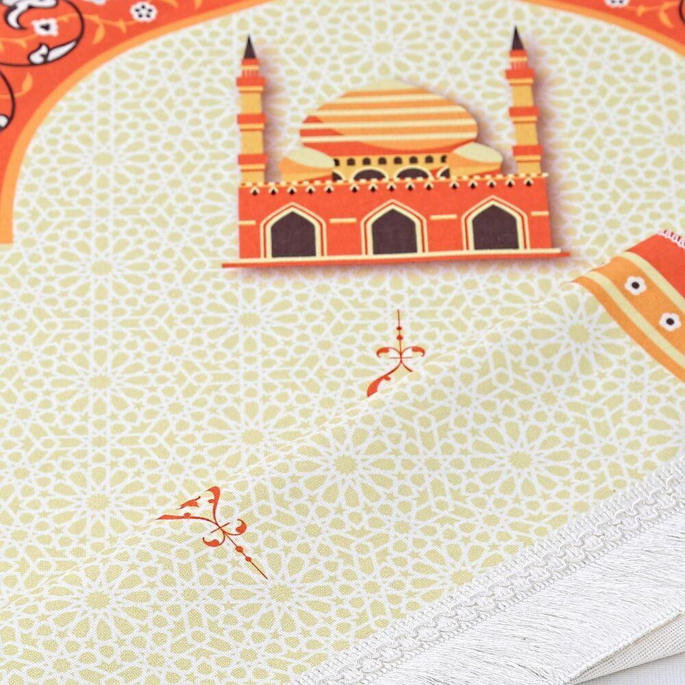 İsme Özel Çocuk Seccadesi Kudüs Turuncu 82×45 cm 110 gr- Tesbih Hediyeli
