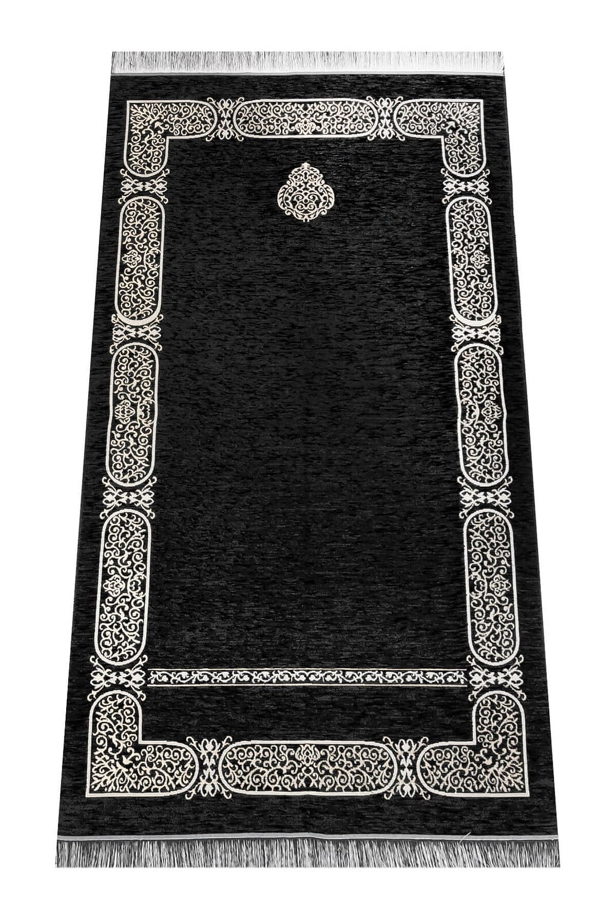 Kabe Desenli Şönil Seccade - Siyah Renk