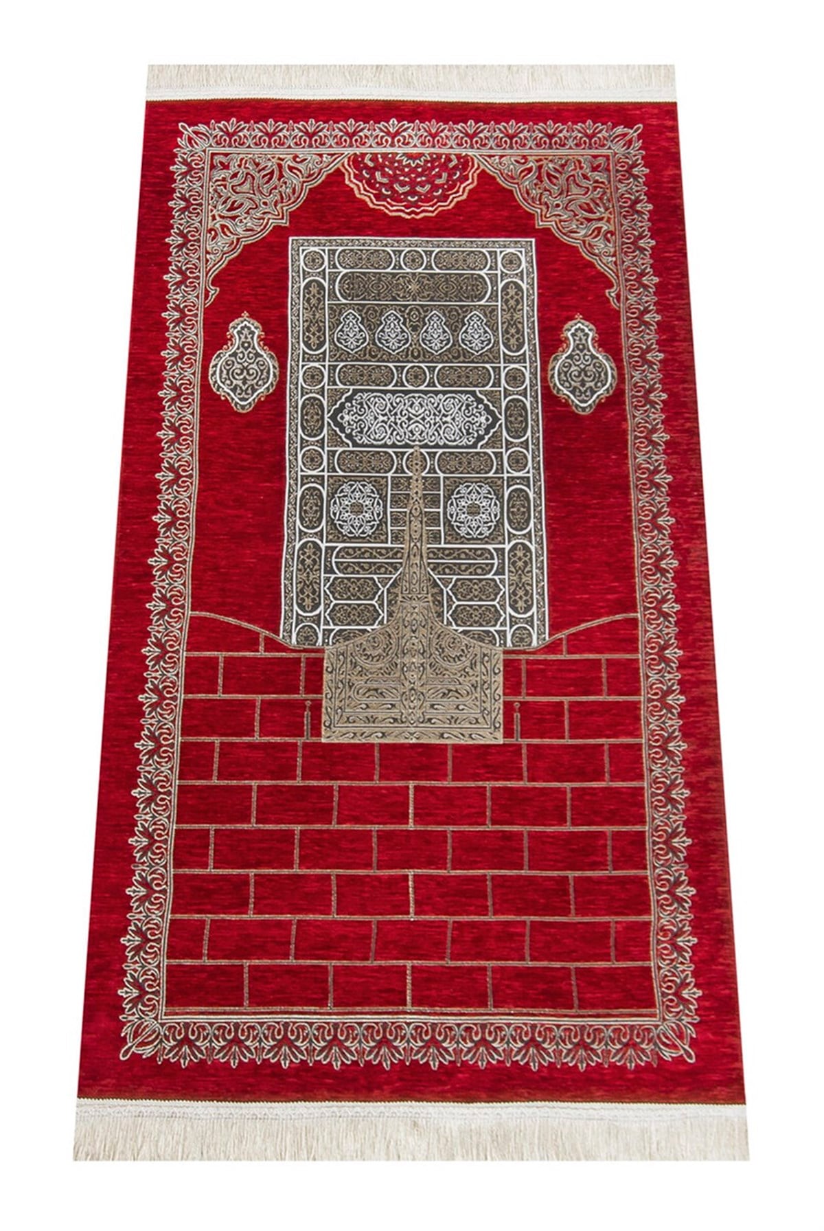 Kabe Desenli Ultra Plus Kırmızı Şönil Seccade 19
