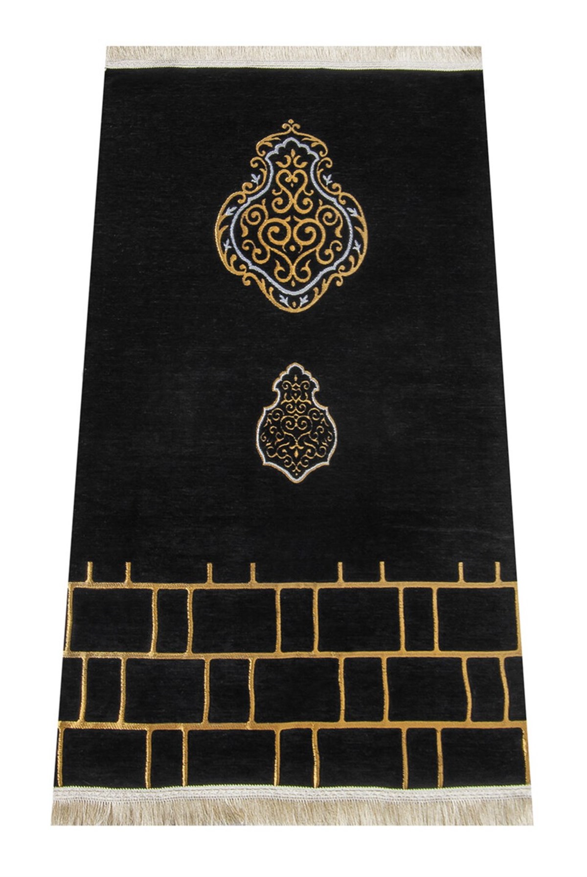 Kabe Desenli Ultra Plus Siyah Şönil Seccade 3