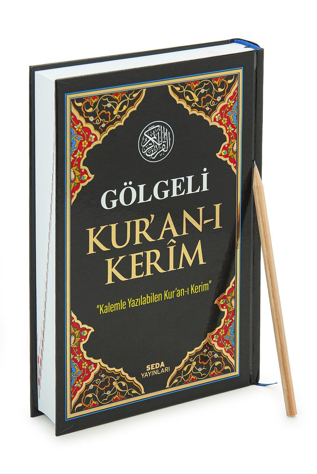 Kalemle Yazılabilen Orta Boy Gölgeli Kuranı Kerim Siyah
