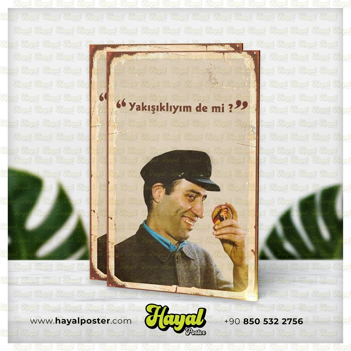 Kemal Sunal Yeşilçam Ahşap Retro Poster