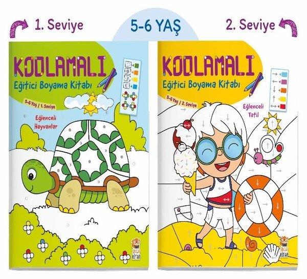 KolektifEgitim Etkinlik KitaplariKodlamalı Eğitici Boyama Seti-5-6 Yaş 1.2 Seviye-2 Kitap Takım
