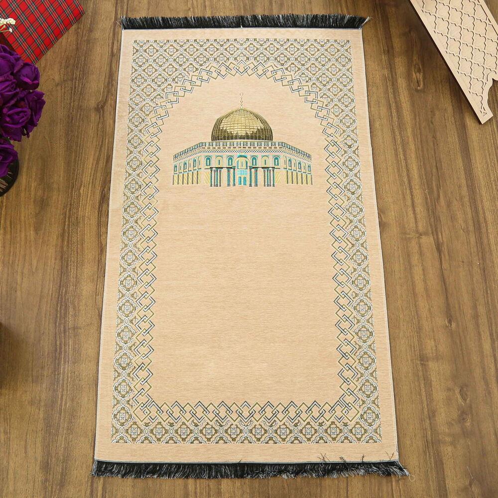 Kubbetüs Sahra Lüks Şönil Seccade Bej (66x117cm) 485gr