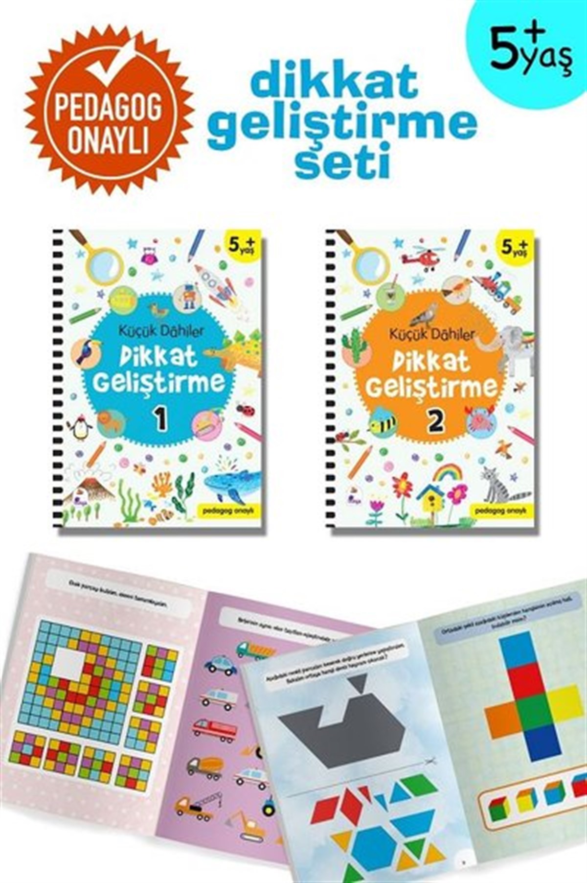 Ayça G. DerinEtkinlik KitaplarıKüçük Dahiler Dikkat Geliştirme Seti - 5+ Yaş-2 Kitap Takım