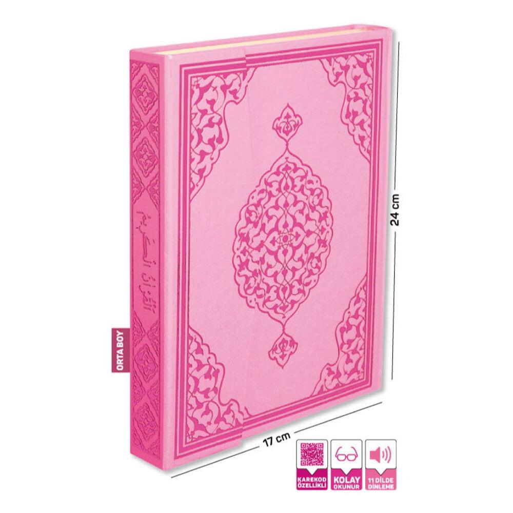 Kuranı Kerim Bilgisayar Hatlı Orta Boy  ( 17 x 24cm, 1085gr)-Pembe