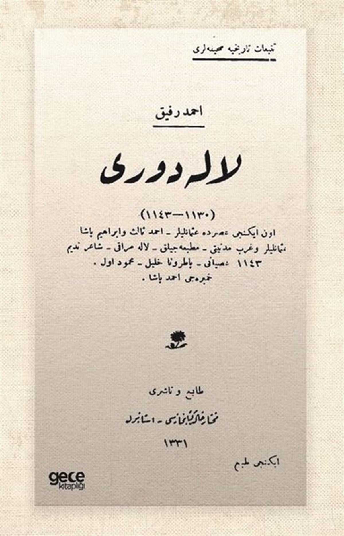 Ahmet Refik AltınayAstroloji KitaplarıLale Devri - Osmanlıca