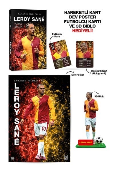 Cihan ÖzataÇocuk Gençlik RomanlarıLeroy Sane - Sahanın Yıldızları - Hareketli Kart - Dev Poster - Futbolcu Kartı ve 3D Biblo Hediyeli!