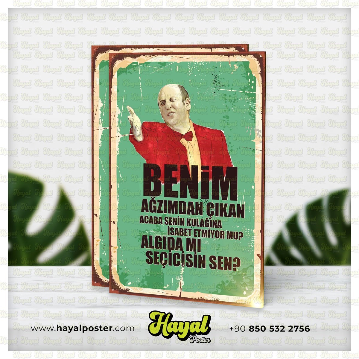 Leyla Ile Mecnun Ismail Abi Retro Vintage Ahşap Poster