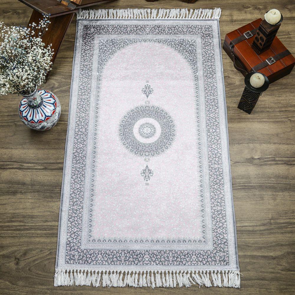 Lüks İpek Ahu Seccade Pembe 70x117 cm - 550 gr