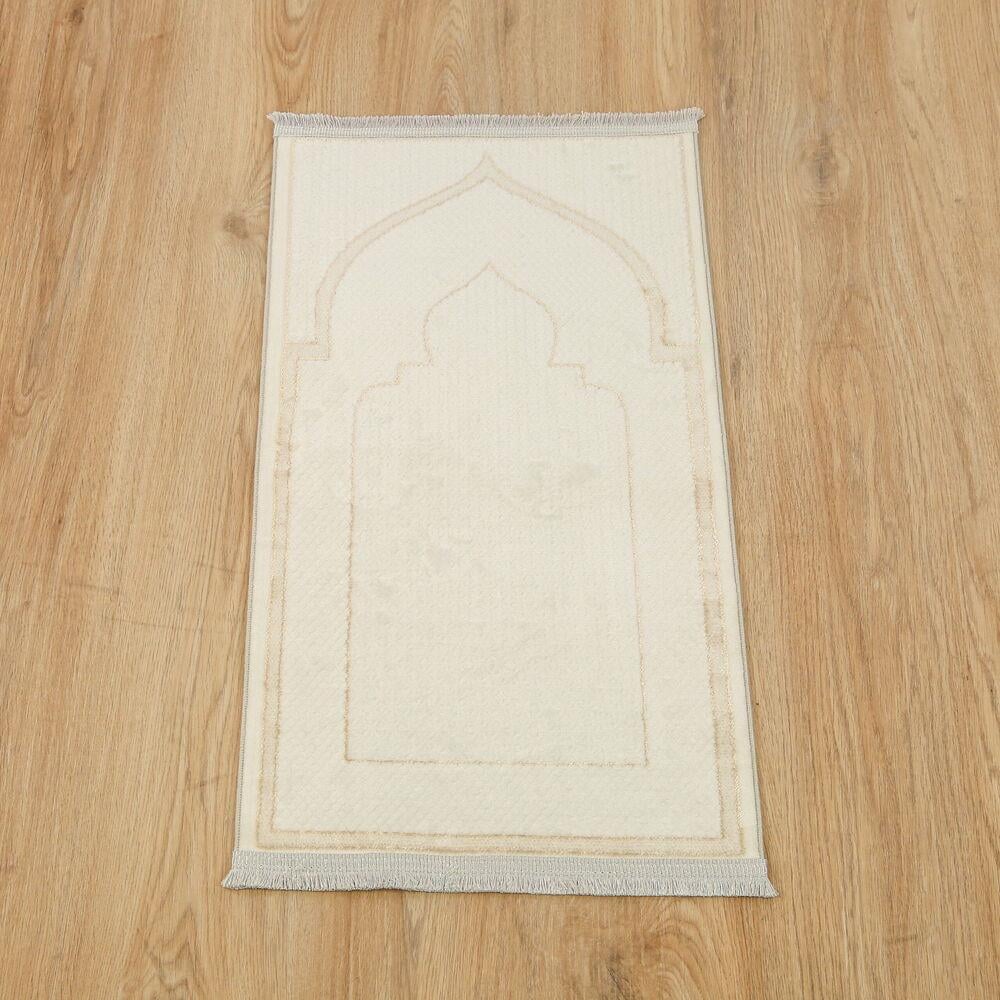 Lüks Kadife Elit Coçuk Seccade- Krem( 40*82 cm)