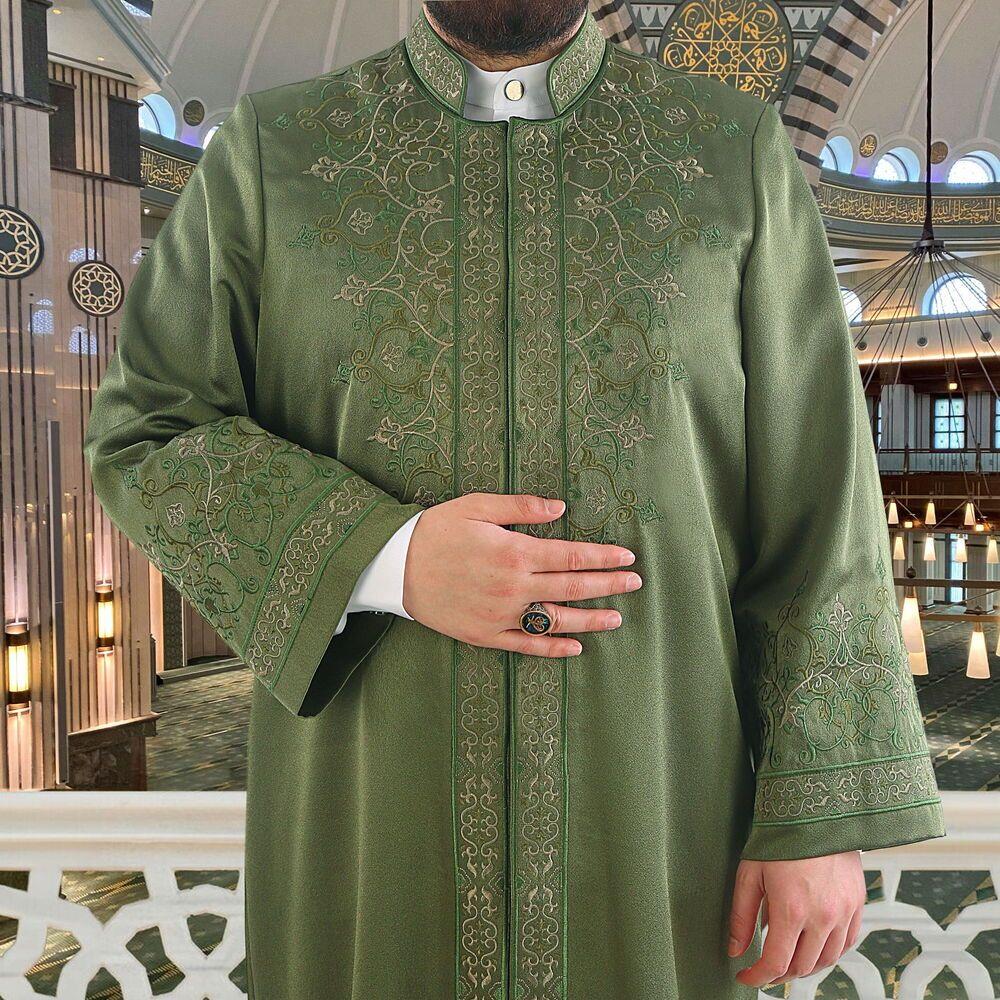 Lüks Veşkuru İmam Cübbesi - Yeşil