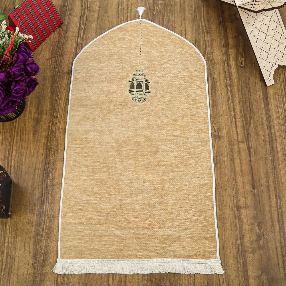 Mahya Lüks Astarlı Biyeli Şönil Seccade Vizon (66X125cm) 565 gr