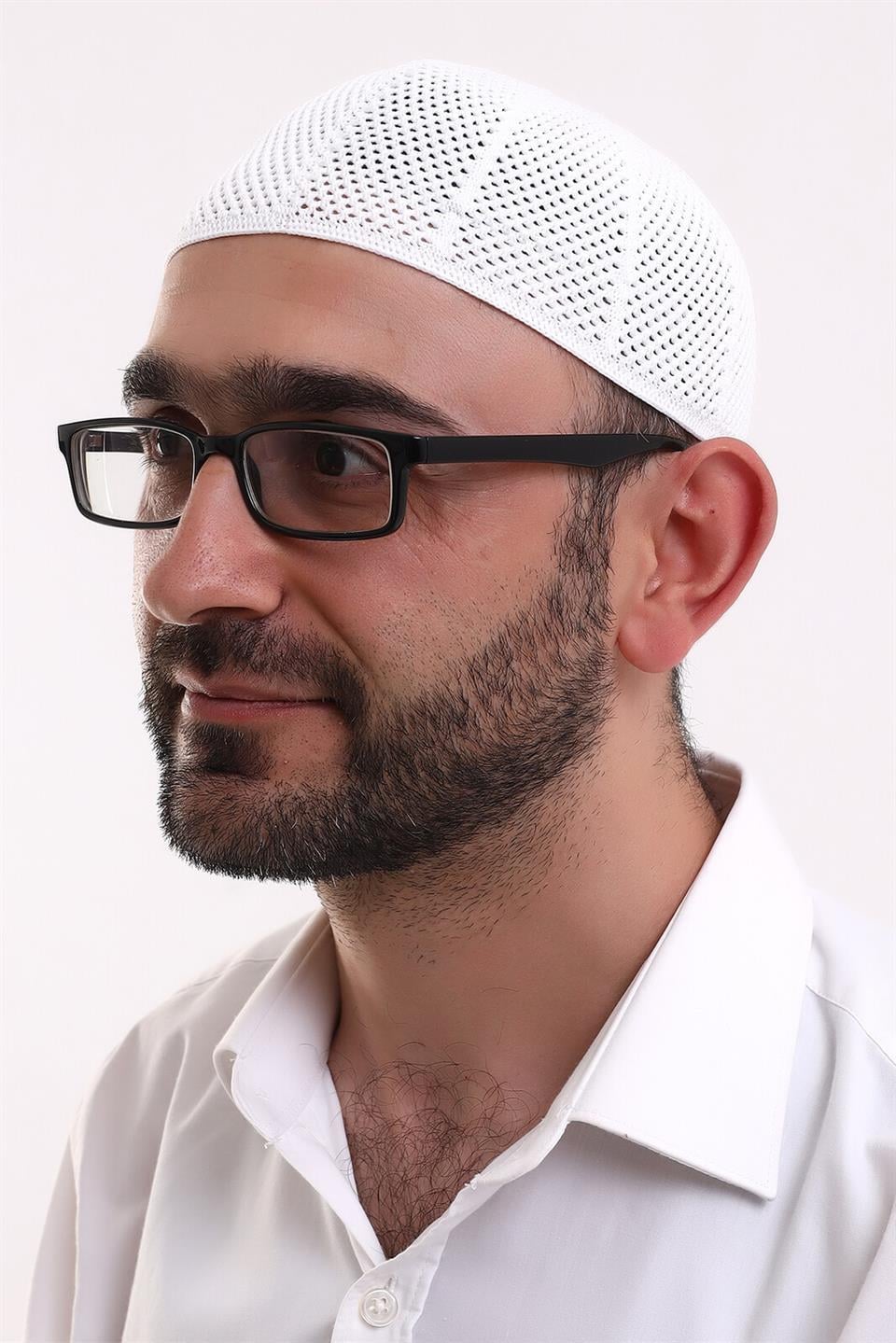 Makine Örme Likralı Dantel Namaz Takkesi