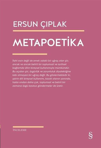 Ersun ÇıplakEleştiri & Kuram & İnceleme KitaplarıMetapoetika