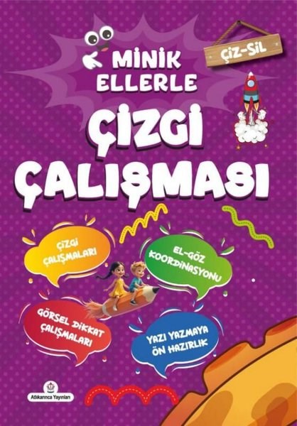 KolektifBoyama KitaplarıMinik Ellerle Çiz - Sil Çizgi Çalışması - Kalem Hediyeli