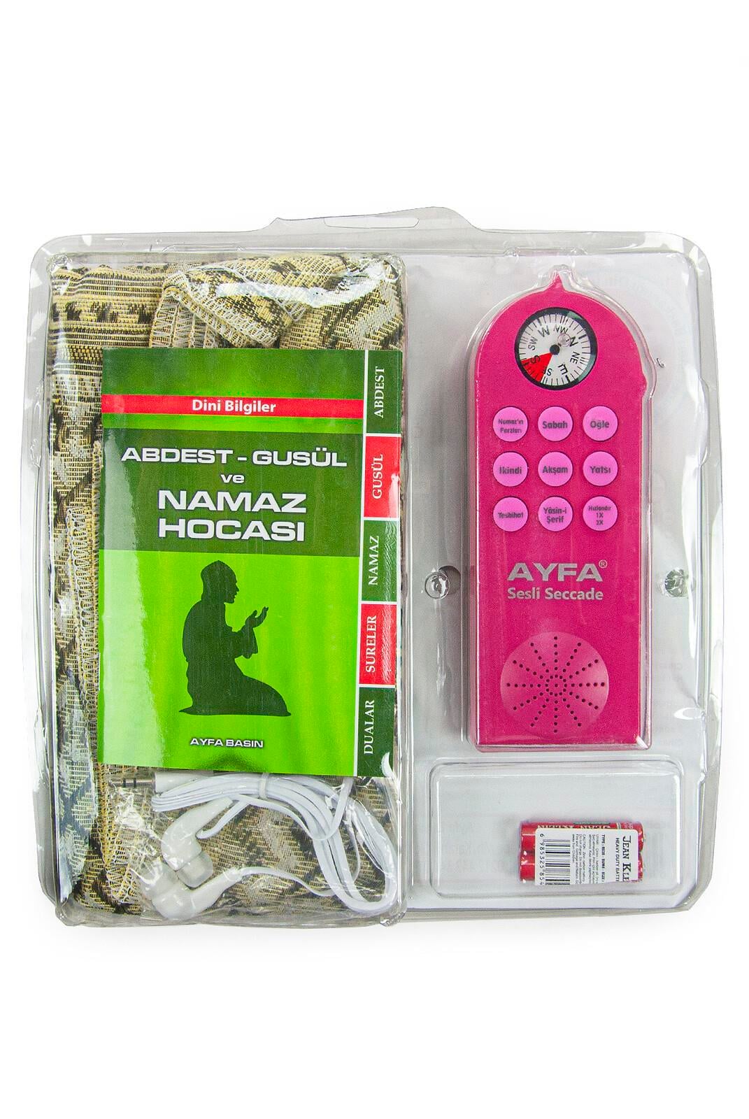 Namaz Hocası Sesli Seccade Seti - Pembe