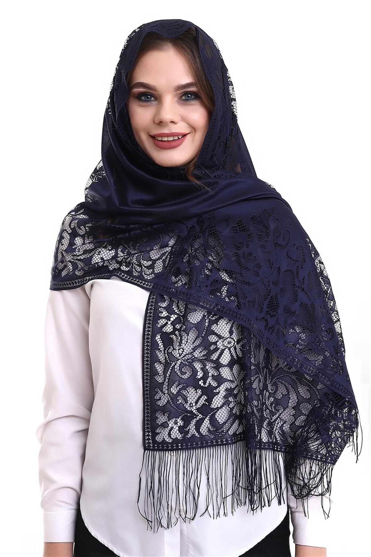 Narin Pamuk Tül Şal Mor 60x160