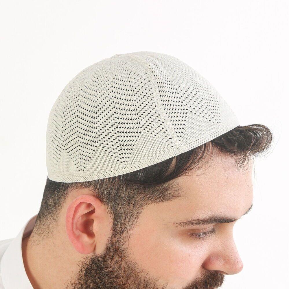 Nisa Örme Dantel Namaz Takkesi-Beyaz