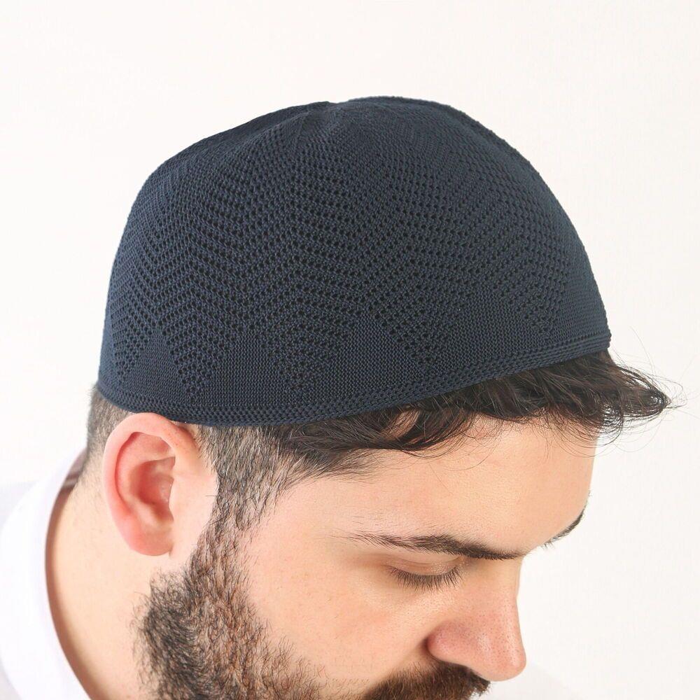 Nisa Örme Dantel Namaz Takkesi-Lacivert