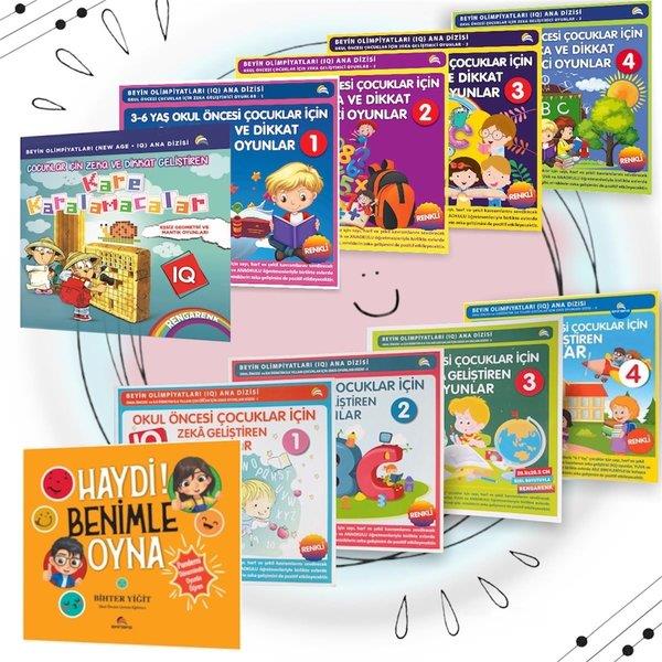 Bahar ÇelikAile - ÇocukOkul Öncesi Çocuklar İçin Zeka ve Dikkat Geliştiren Rengarenk Oyunlar-Zeka Seti-10 Kitap Takım