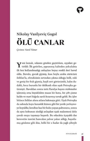 Nikolay Vasilyeviç GogolDünya KlasikleriÖlü Canlar