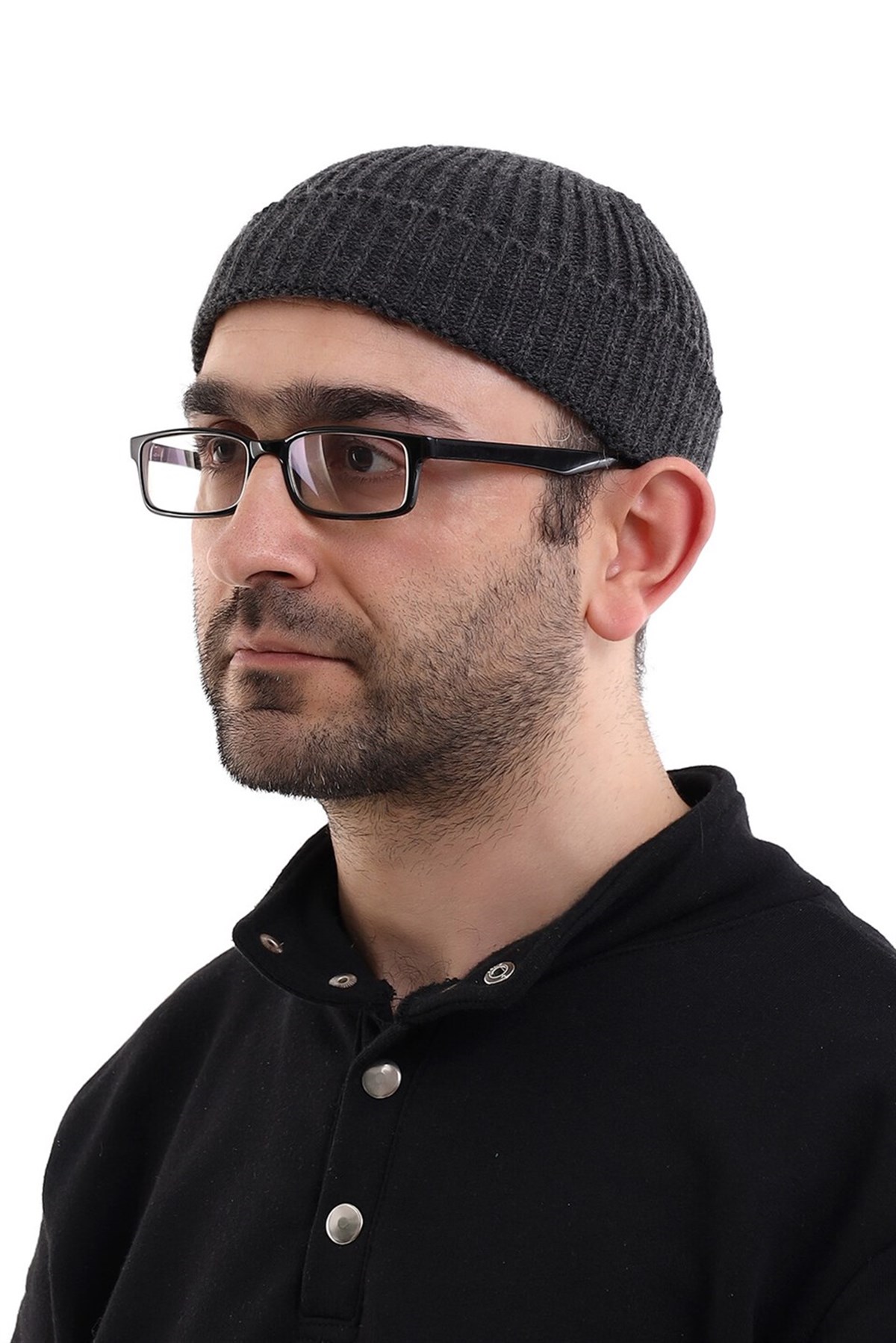 Orlon Katlamalı Takke - Füme