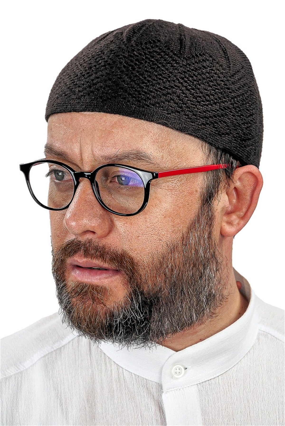 Orlon Örme Kışlık Yün Bere Takke Baklava Desen K.Kahve