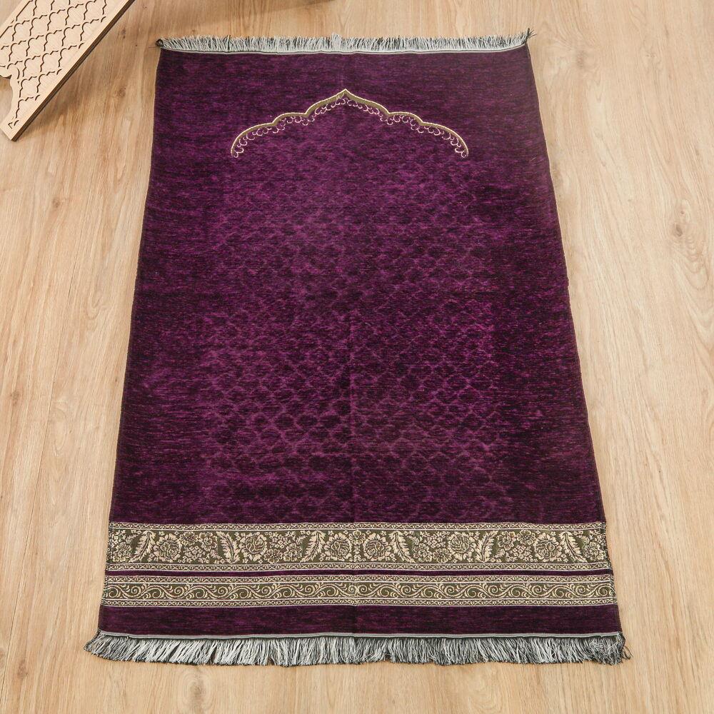 Osmanlı Sütunlu Şönil Seccade - Mor (75*115 cm)