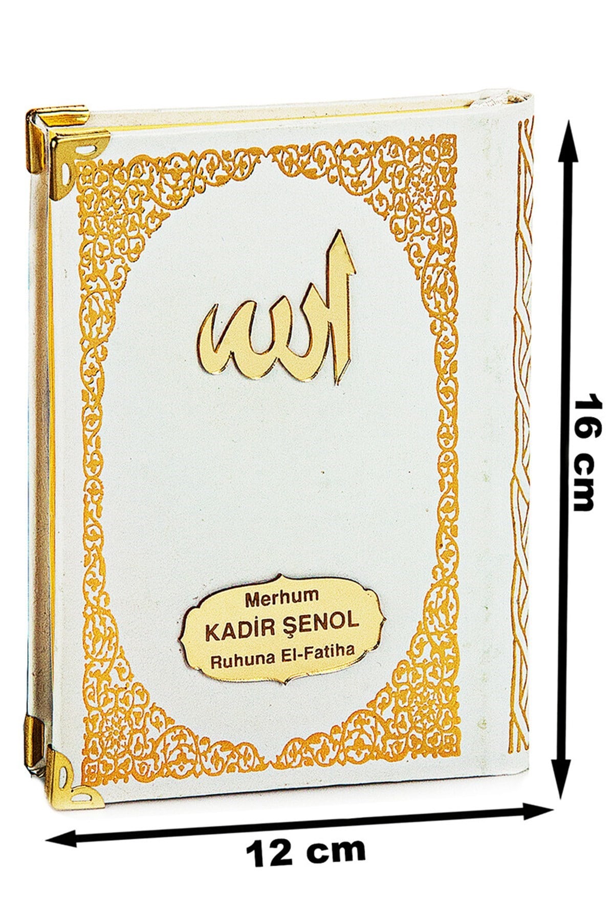 Pleksiye Özel İsim Yazılı Ciltli Yasin Kitabı Çanta Boy Beyaz 128 Sayfa