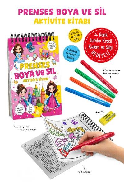 KolektifBoyama KitaplarıPrenses - Boya ve Sil Aktivite Kitabı 3 + Yaş