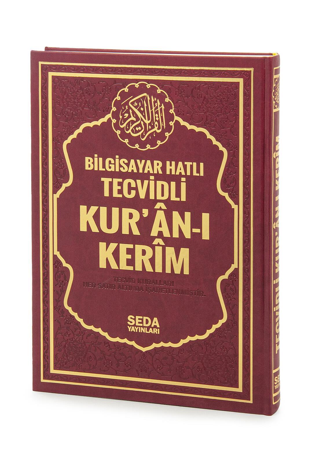 Satır Altı Tecvidli Kuranı Kerim - Bilgisayar Hatlı - Cami Boy -  Bordo Renk - Seda Yayınları