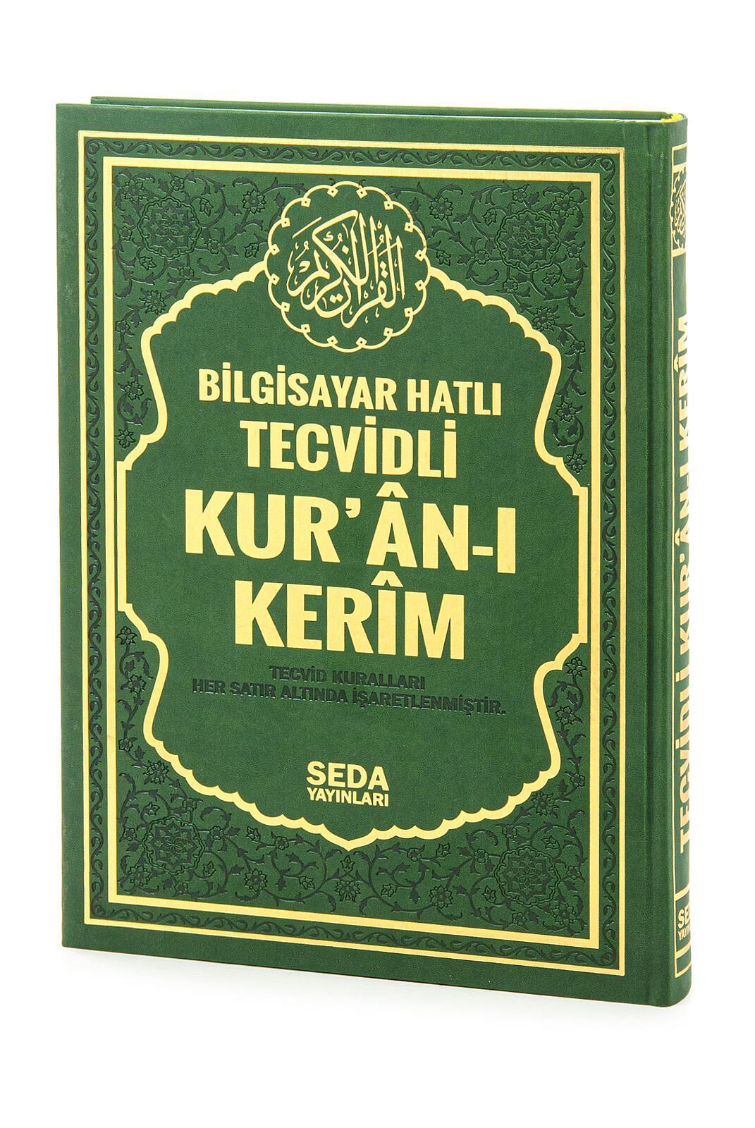 Satır Altı Tecvidli Kuranı Kerim - Bilgisayar Hatlı - Cami Boy -  Yeşil Renk - Seda Yayınları