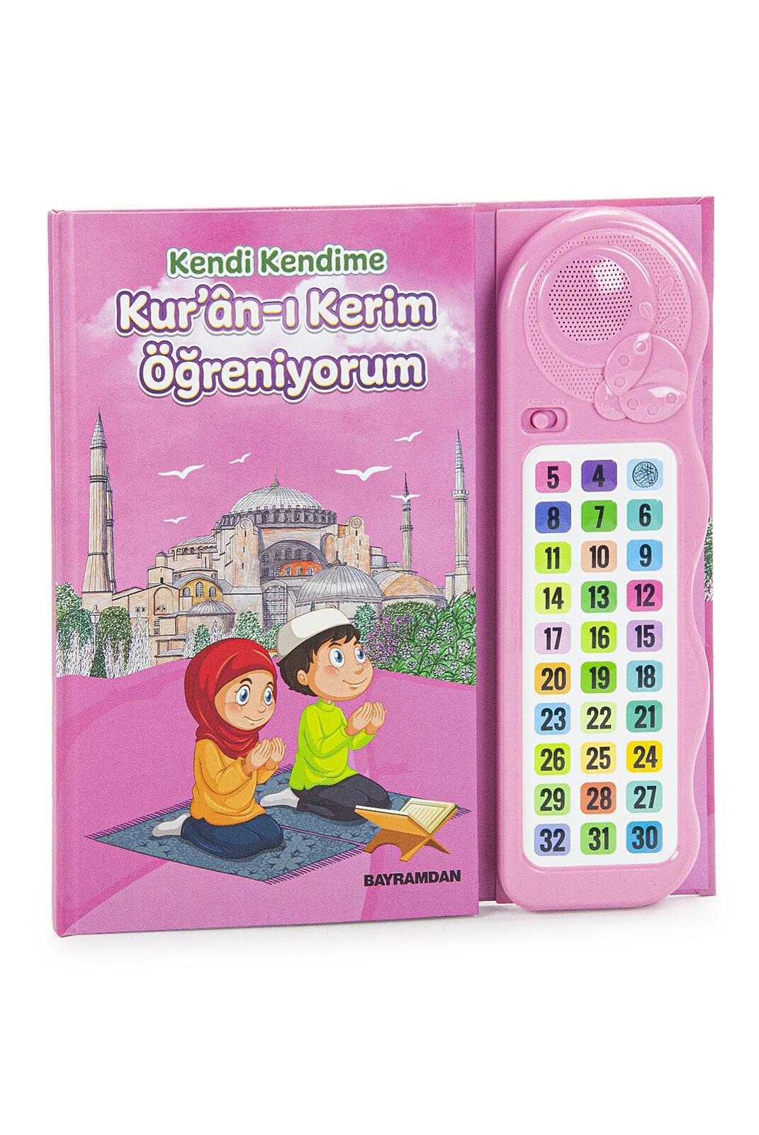Sesli Elif Ba Kuranı Kerim Öğreten Cihaz Seti Kitaplı Pembe