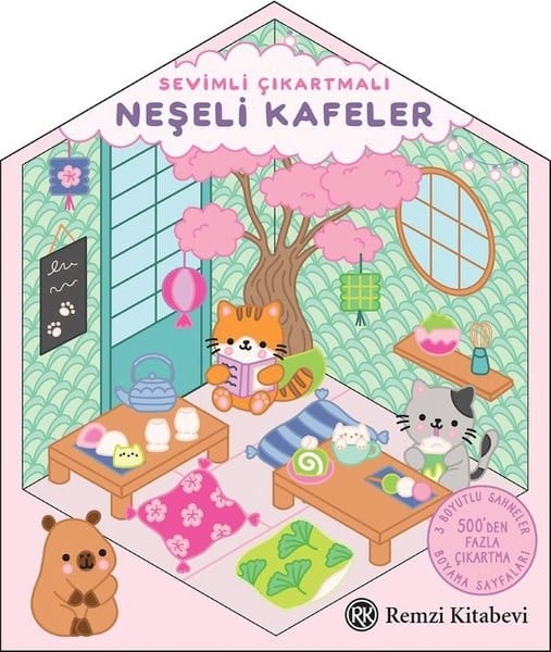 KolektifBoyama KitaplarıSevimli Çıkartmalı Neşeli Kafeler
