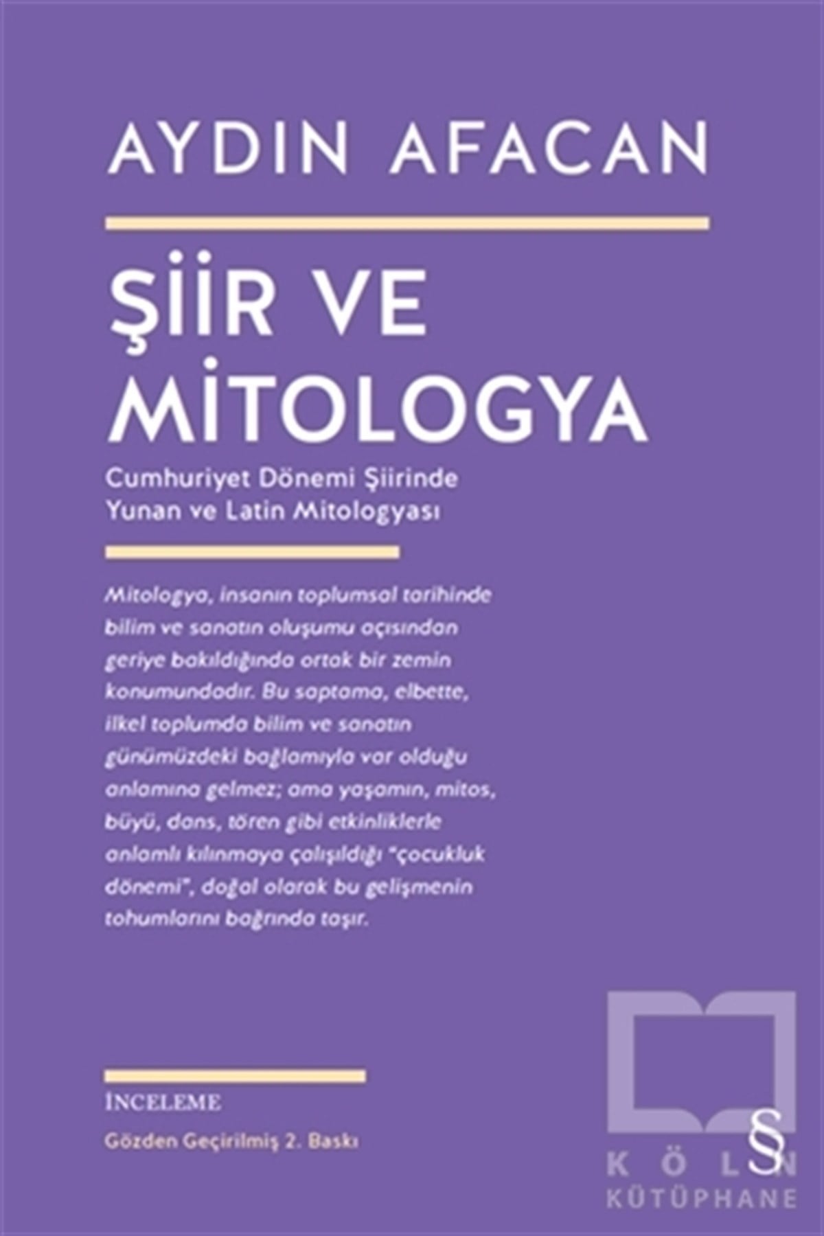 Aydın AfacanTürkçe Şiir KitaplarıŞiir ve Mitologya