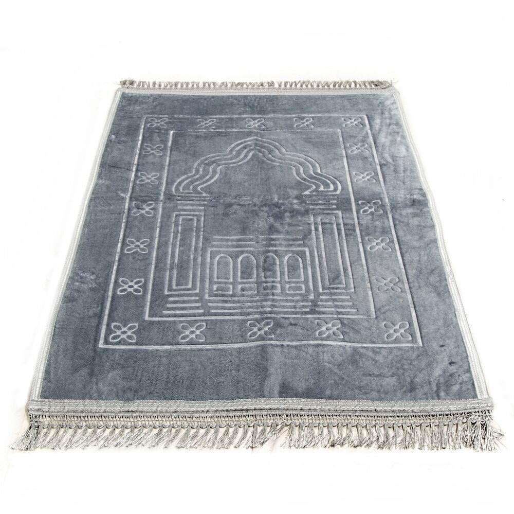 Soft Yumuşak Kadife Peluş Seccade Gümüş 70 x 110 cm - 750 gr
