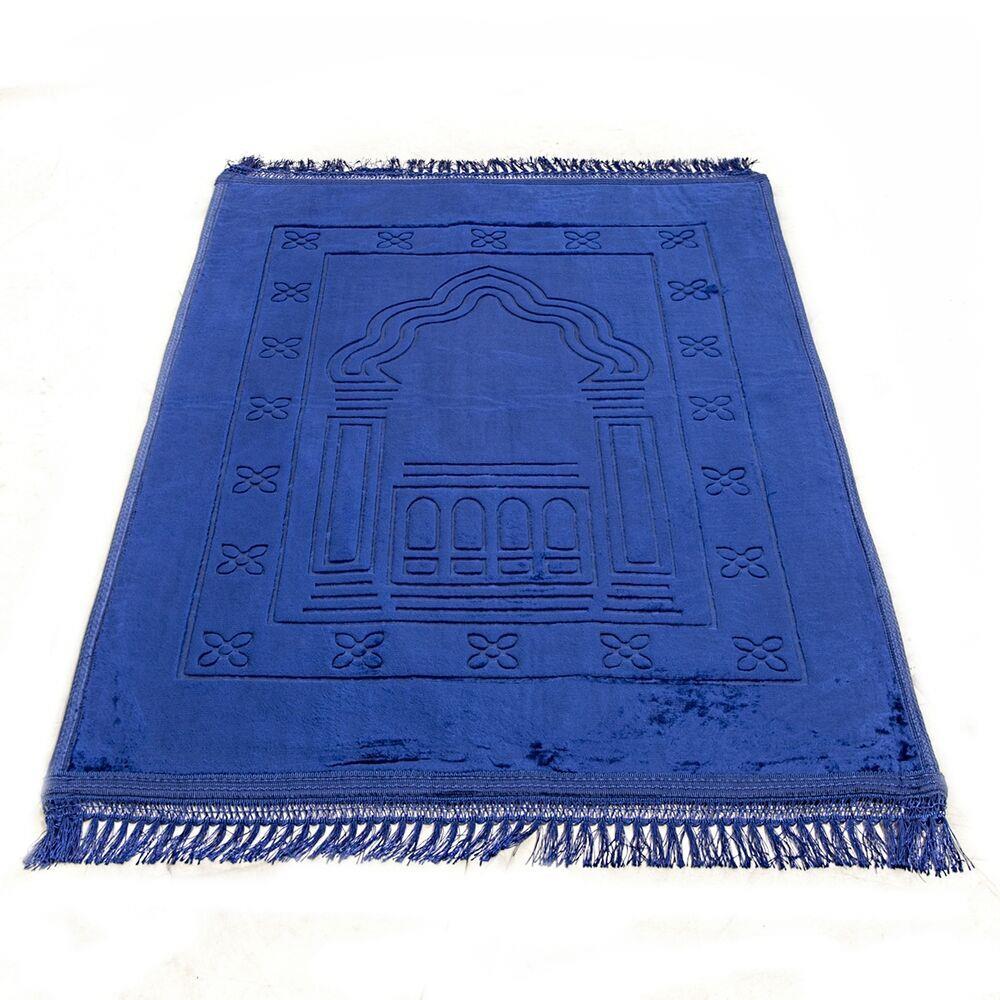Soft Yumuşak Kadife Peluş Seccade Mavi 70 x 110 cm - 750 gr