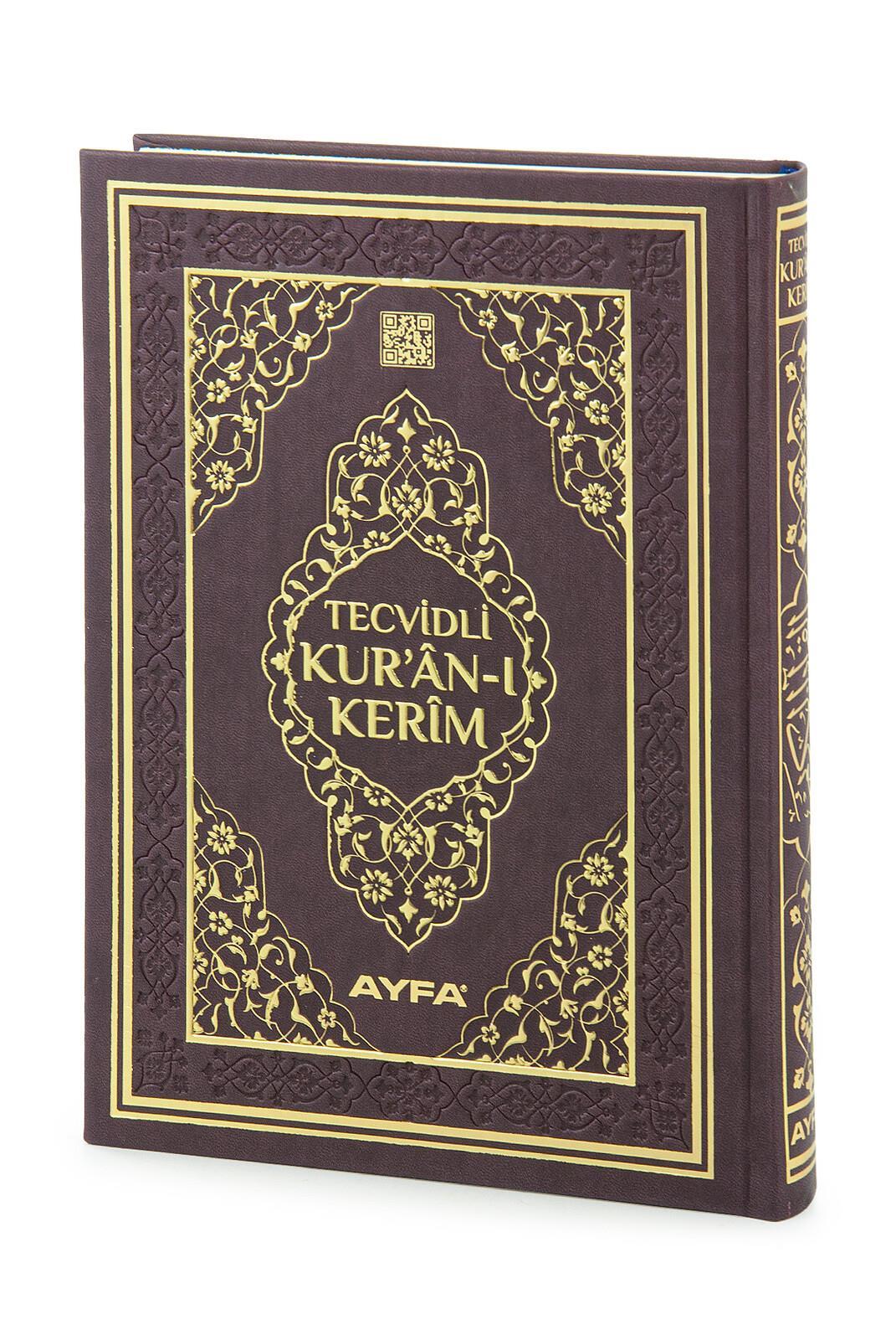 Tecvidli Kuranı Kerim - Termo Deri - Orta Boy - Koyu Kahverengi Renkli - Ayfa Yayınevi - Bilgisayar Hatlı