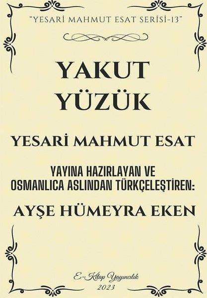 Yesari Mahmut EsatDünya RomanYakut Yüzük