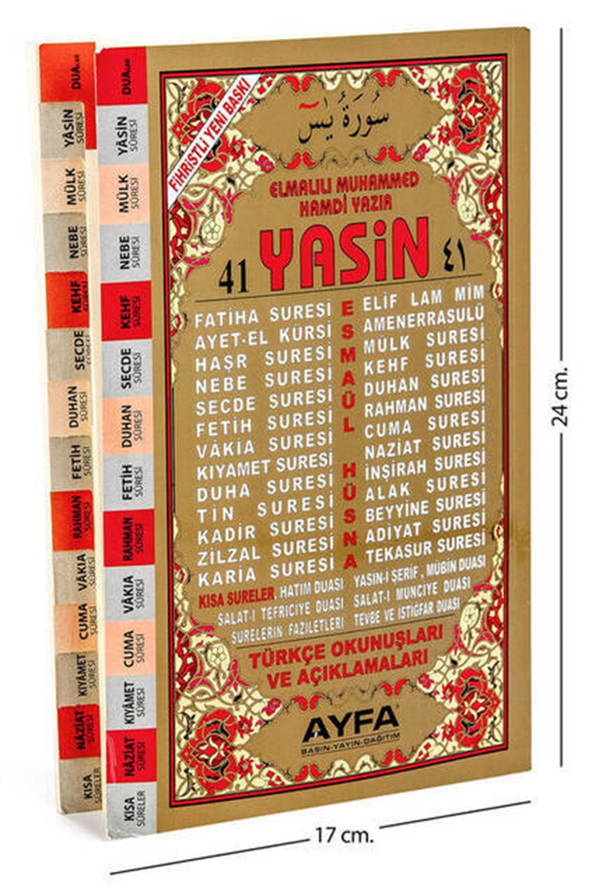 Yasin Kitabı - Orta Boy - 128 Sayfa - Fihristli - Ayfa Yayınevi - Mevlid Hediyeliği