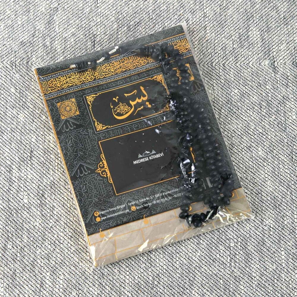Yasin Kitabı 10 adet (Çanta Boy), Kokulu Tesbih, Asetat Poşetli Hediye Paketi - Kabe