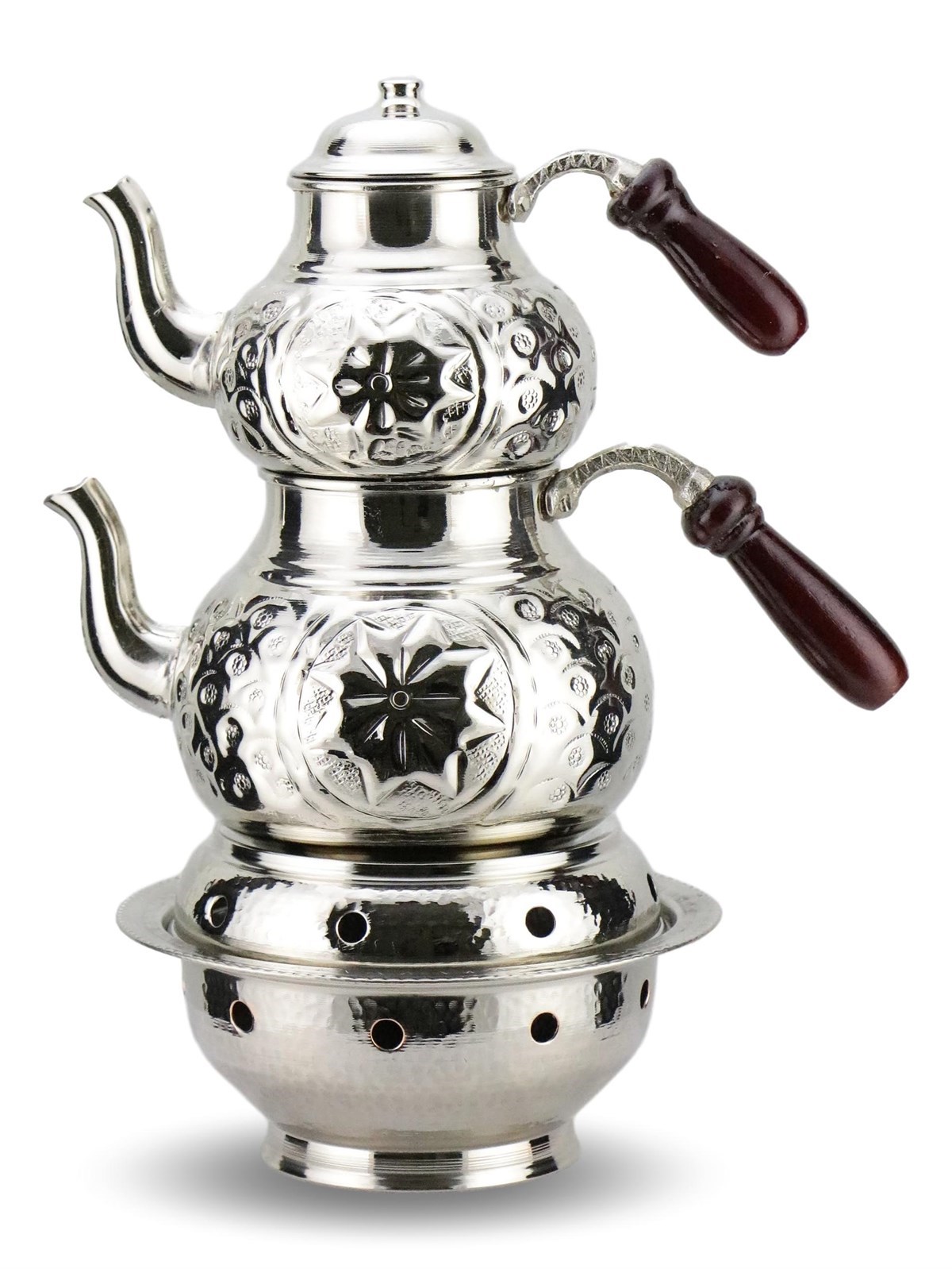Yıldız İşlemeli Bakır Çaydanlık ve Osmanlı Ocağı