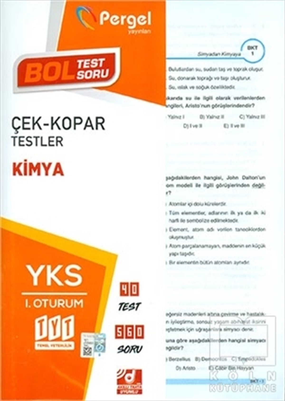 YKS TYT 1. Oturum Kimya Çek Kopar Testler