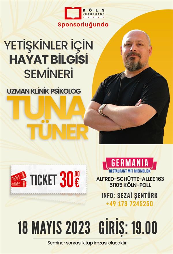 KK Event TicketKK EventsTuna Tüner Semineri | 18 Mayıs 2023