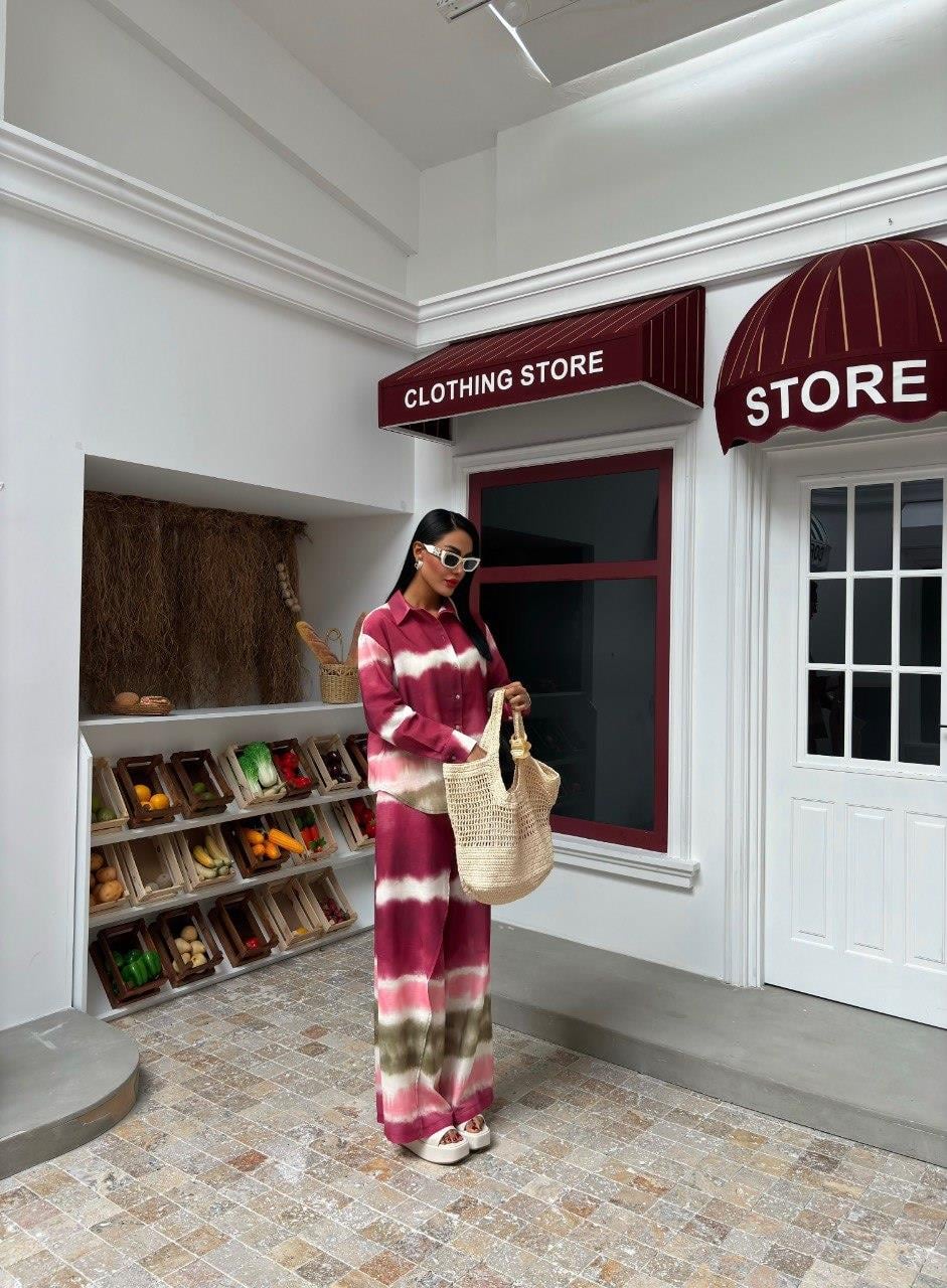 Zr Model Gömlek Pantolon Premium Keten Takım - Multi