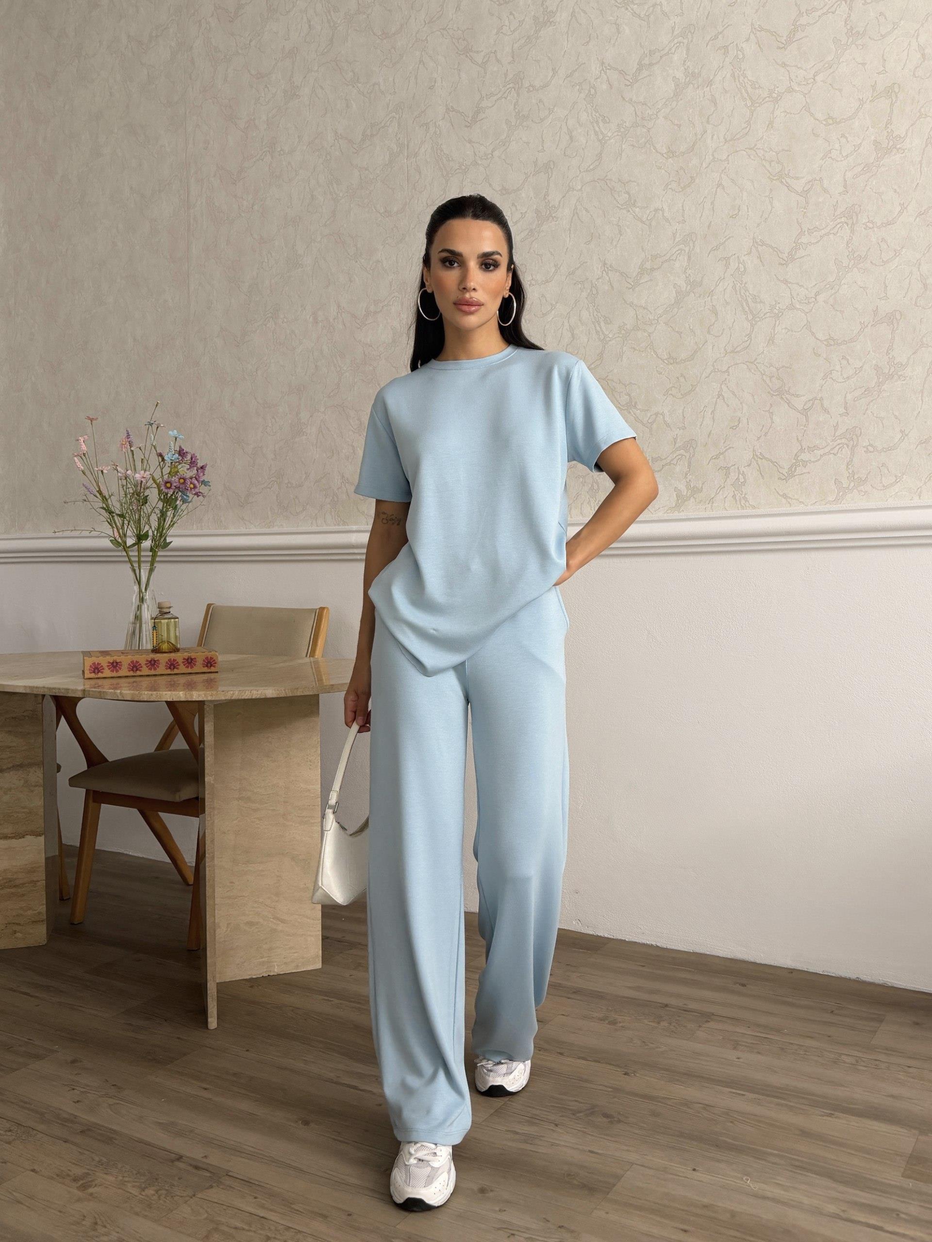 Zr Model Oversize Pantolon Bluz Premium Takım - Mavi