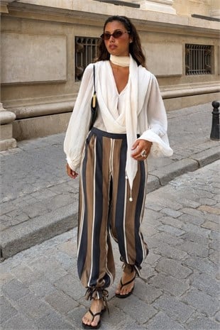 Elena Çizgili Pantolon 0148