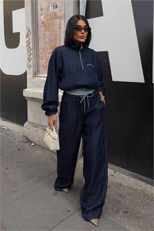 Nakış Detaylı Denim Takım  10376